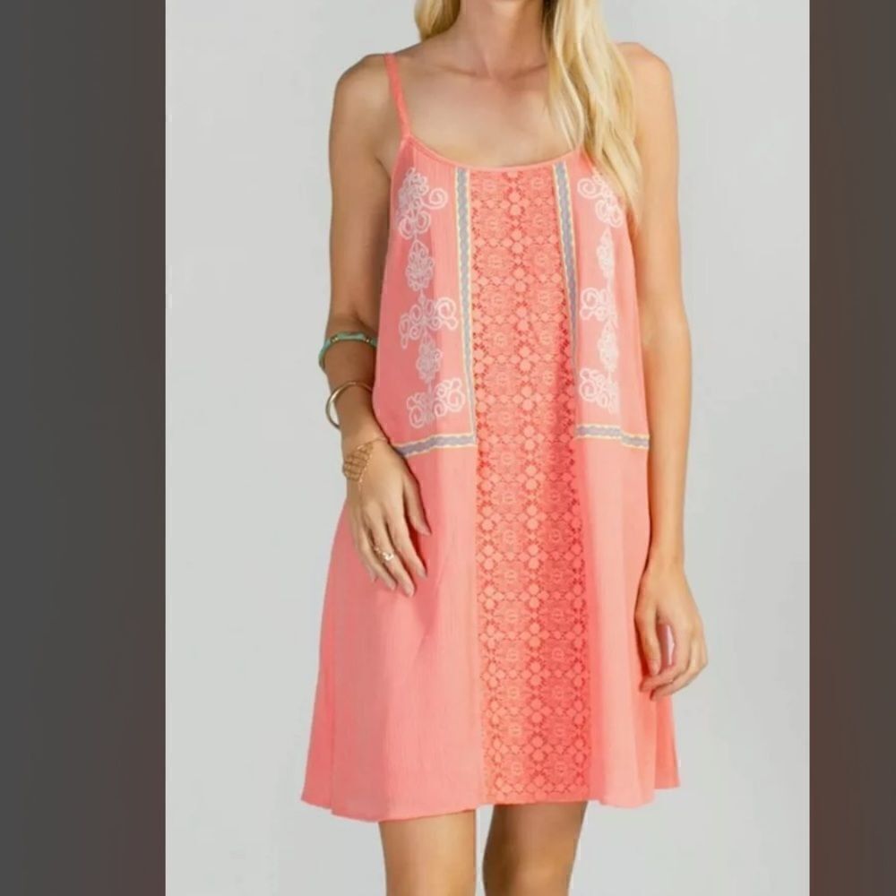 Flying Tomato Coral Smock Dress Size Medium